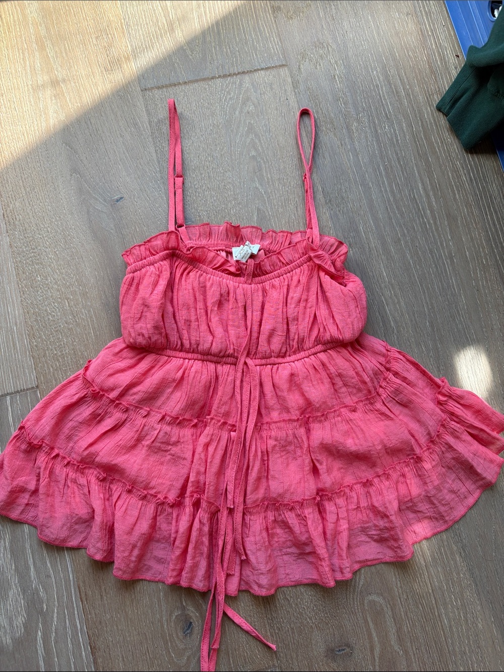 Women's Pink Tiered Spaghetti-Strap Camisole